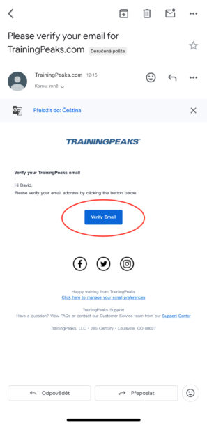 TrainingPeaks mobil – krok 4