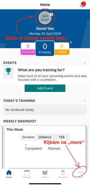 TrainingPeaks mobil – krok 9
