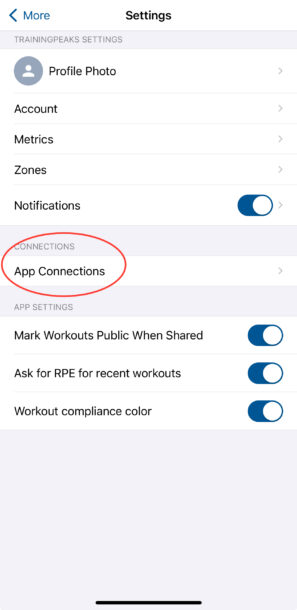 TrainingPeaks mobil – krok 11