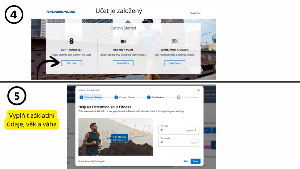 TrainingPeaks počítač – krok 3